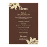 Brown Damask Wedding Menu Personalized Invitation