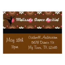 Brown Dance Recital Invitation