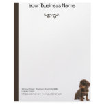Brown Daschund Puppy sitting at the lower right Letterhead Design