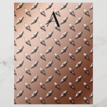 Brown diamond steel plate monogram personalized flyer