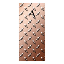 Brown diamond steel plate monogram rack cards