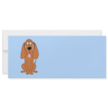 Brown Dog Cartoon. Hound. Personalized Announcement