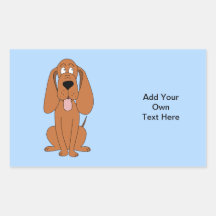 Brown Dog Cartoon. Hound. Rectangular Sticker