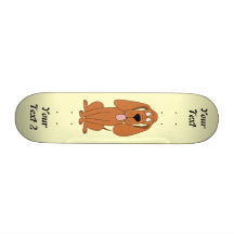 Brown Dog Cartoon. Hound. Skate Boards