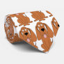 Brown Dog Cartoon. Hound. Custom Tie
