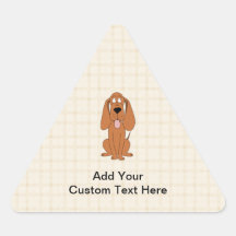 Brown Dog Cartoon. Hound. Triangle Sticker