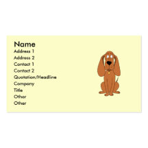 Brown Dog. Hound Cartoon with Collar. Business Card