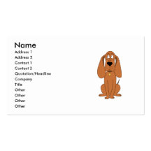 Brown Dog. Hound Cartoon with Collar. Business Card Template