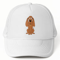 Brown Dog. Hound Cartoon with Collar. Hats