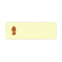 Brown Dog. Hound Cartoon with Collar. Return Address Labels