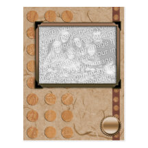 Brown Dots Photo Template Postcards
