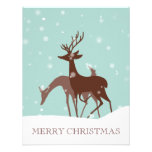 Brown et cerfs communs turquoises d'hiver dans la  carton d'invitation