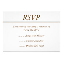 Brown Event RSVP, Reply or Response Card