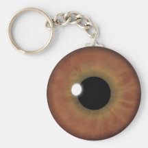 Brown Eye Iris Eyeball Cool Custom Round Key Chain