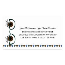 Brown Eyes and Glasses Business Card Templates