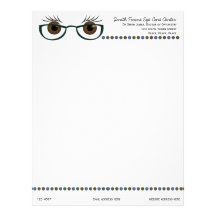 Brown Eyes and Glasses Custom Letterhead