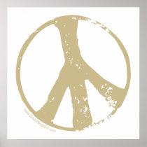 Brown Faded, Grunge Style Peace Sign
