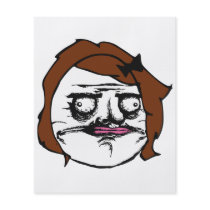 Brown Female Me Gusta Comic Rage Face Meme Full Colour Flyer