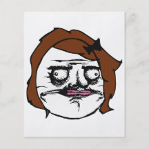 Brown Female Me Gusta Comic Rage Face Meme Full Colour Flyer