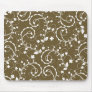 brown floral mouse pad
