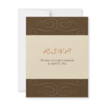Brown florish fall custom response card invitations