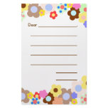 Brown Flower Girl's Stationary