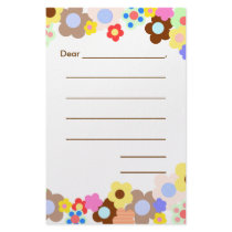 Brown Flower Girl's Stationary