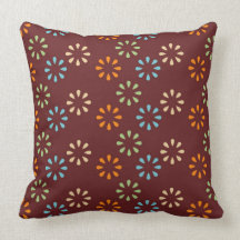 Brown  Flowers and Specks MOJO Pillow