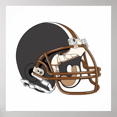 Brown Football Helmet Posters by shopaholicchick
