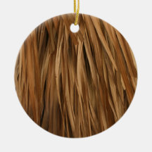 Brown frond roof pattern christmas ornament