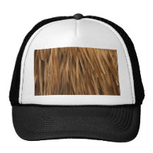 Brown frond roof pattern mesh hat