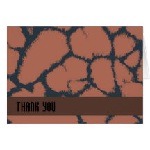 Brown Giraffe Fur Pattern Thank You Greeting Cards