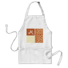 Brown Giraffe Pattern Aprons
