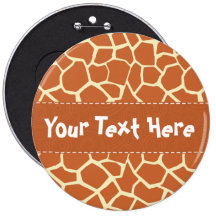Brown Giraffe Pattern Button