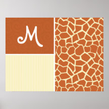 Brown Giraffe Pattern Poster