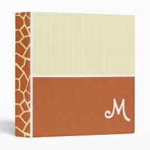 Brown Giraffe Pattern Vinyl Binder