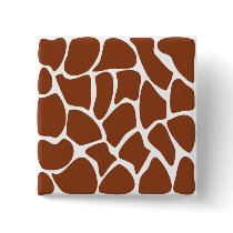 Brown Giraffe Print Pattern. Button