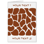 Brown Giraffe Print Pattern. Cards