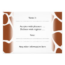 Brown Giraffe Print Pattern. Invitation