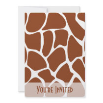 Brown Giraffe Print Pattern. Invite