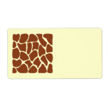 Brown Giraffe Print Pattern. Personalized Shipping Labels
