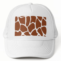 Brown Giraffe Print Pattern. Mesh Hat