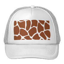 Brown Giraffe Print Pattern. Mesh Hat