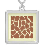 Brown Giraffe Print Pattern. Necklace