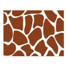 Brown Giraffe Print Pattern. Postcards