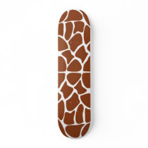 Brown Giraffe Print Pattern. Skateboard Deck