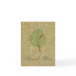 Brown green Leaf Fossil Thank You Greeting Card