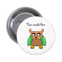 Brown green owl pins