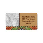 brown green photo address labels