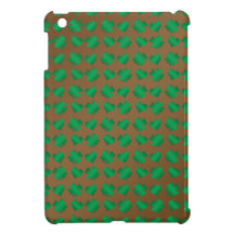 Brown green shamrocks and hearts iPad mini cover